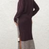Elegant Sweater Two-piece Set, Solid Long Sleeve Knit Sweater & Split High Waist Skirts Outfits, Women's Clothing