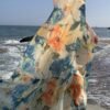 Floral Print Crew Neck Maxi Dress, Vacation Sleeveless Flared Tiered Beach Swing Dress, Women's Clothing
