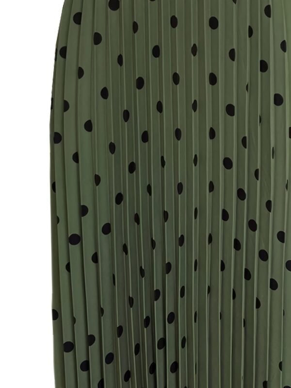 Polka Dot Print Halter Neck Dress, Vacation Style Sleeveless Pleated Maxi Dress For Spring & Summer, Women's Clothing