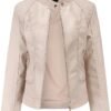Women's Trendy Faux Leather Jacket Moto Short Jacket Fashion PU Jacket Coat
