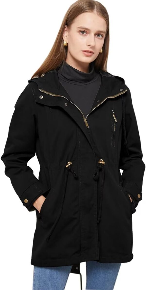 51pGTHDMCZL._AC_SL1500.jpg Women's Ligtweight Jackets Anorak Utility Drawstring Waist Hoodie Zip Up Fall Casual Coat with Pockets