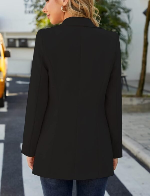 61JWF3ue1IL._AC_SL1500-1.jpg Women Open Front Blazers Long Sleeve Casual OL Office Slim Buttonless Suit Jacket with Pockets