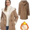 61KvqUfDfjL._AC_SL1500.jpg Windproof Sherpa Lined Outerwear for Women Winter, Fashion Fleece Hooded Overcoat with Pockets, Warm and Thicken Parka Jacket