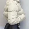 Zipper Warm Puffer Jackets For Winter Hiking Ski, Solid Color Crop Puffer Coat, Women's Clothing for Koningsdag/King's Day