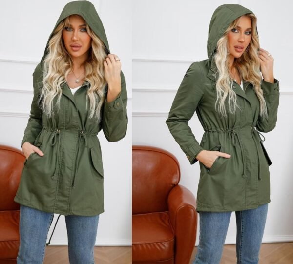 71LkcJP9UbL._AC_SL1500.jpg Women's Ligtweight Jackets Anorak Utility Drawstring Waist Hoodie Zip Up Fall Casual Coat with Pockets