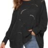 81fyT79_REL._AC_SL1500.jpg Women Batwing Sleeve Oversized Sweater Crewneck Loose Knit Jumper Casual Comfy Pullover Sweaters Fashion Knitwear