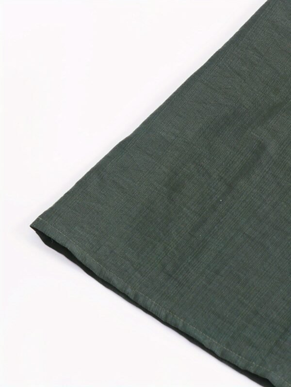 Button Front Tie Waist Dress, Elegant Solid Color Pocket Collared Dress For Spring & Fall, Women's Clothing