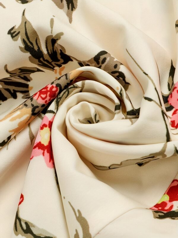 Floral Print A-line Dress, Elegant Crew Neck Half Sleeve Dress For Spring & Summer, Women's Clothing