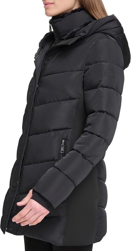 Women's Long Bib-Front Puffer Jacket