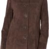 Women Anna Suede Leather Car Coat